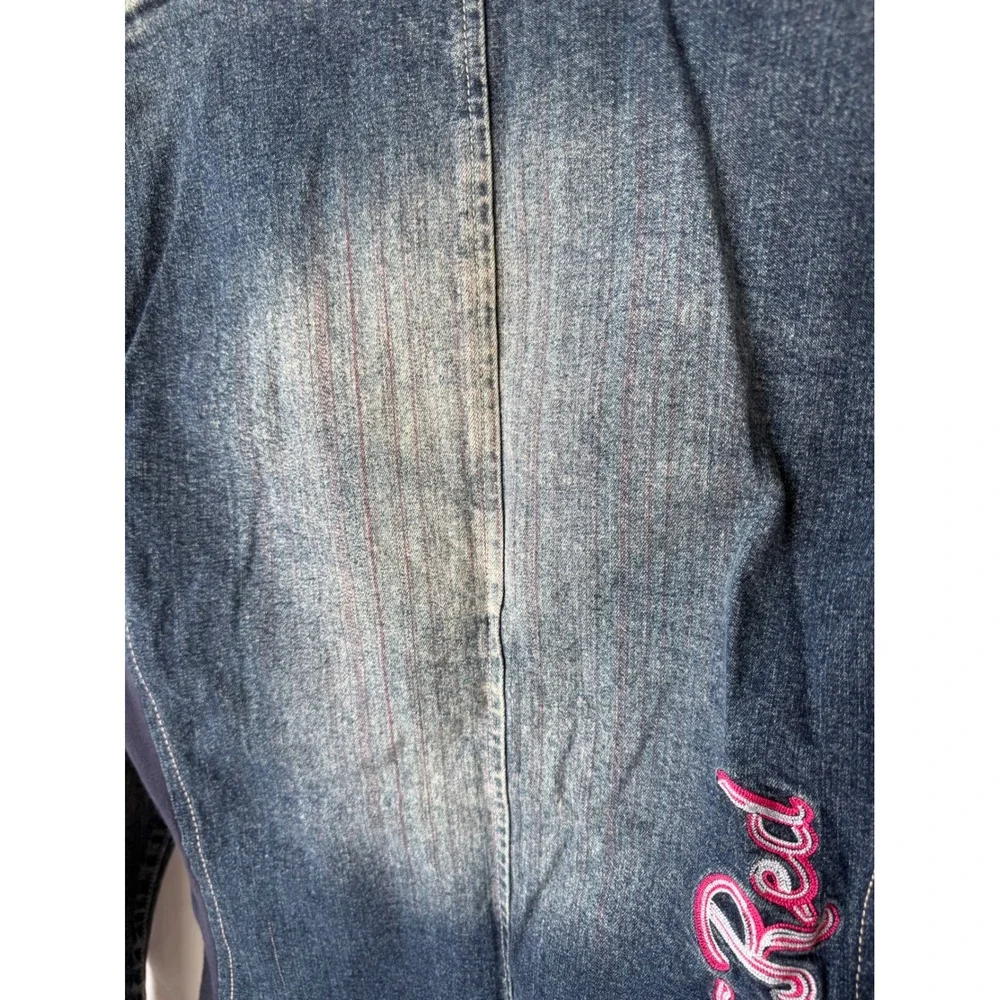Ecko Red Cyber Y2K Grunge Retro Denim Blazer Blue Pink 2000s Streetwear Large